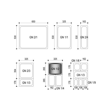 GN 1/2 hermetic polypropylene lid