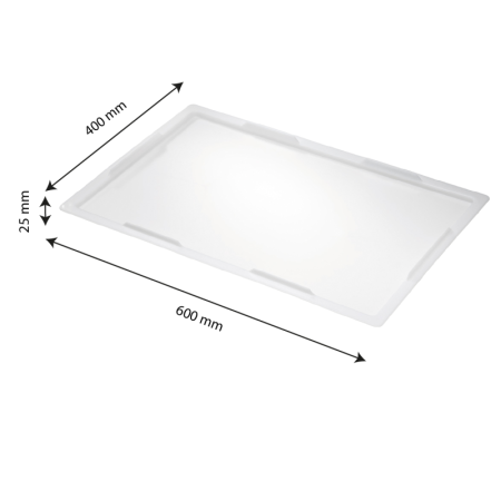 Lid for dough tray GILAC 600 x 400 - white