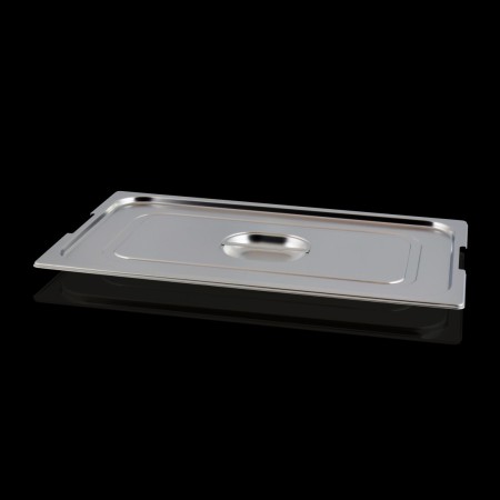 Stainless steel lid with handle and notch for GN 1/1 handles